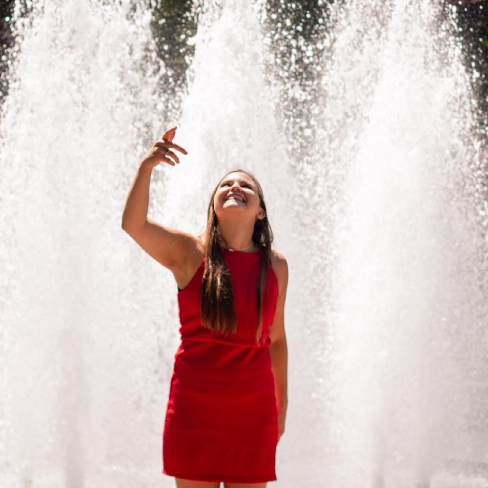 Red mini dress